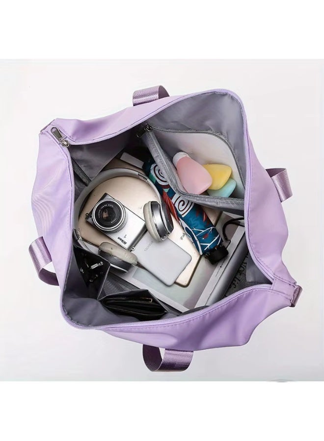 شنطة سفر كبيرة السعة وقابلة للطي بحجم محمول وخفيف الوزن من قماش اوكسفورد مقاوم للماء، شنطة لحمل امتعة السفر، قابلة للتوسيع للمبيت والرياضة وصالة الالعاب الرياضيات والاجازة - Image 5